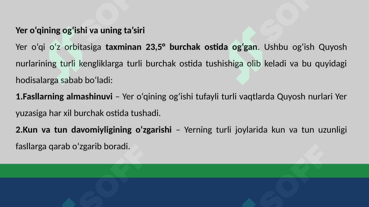 Yerning o‘z o‘qi atrofida aylanishining geografik oqibatlari 6