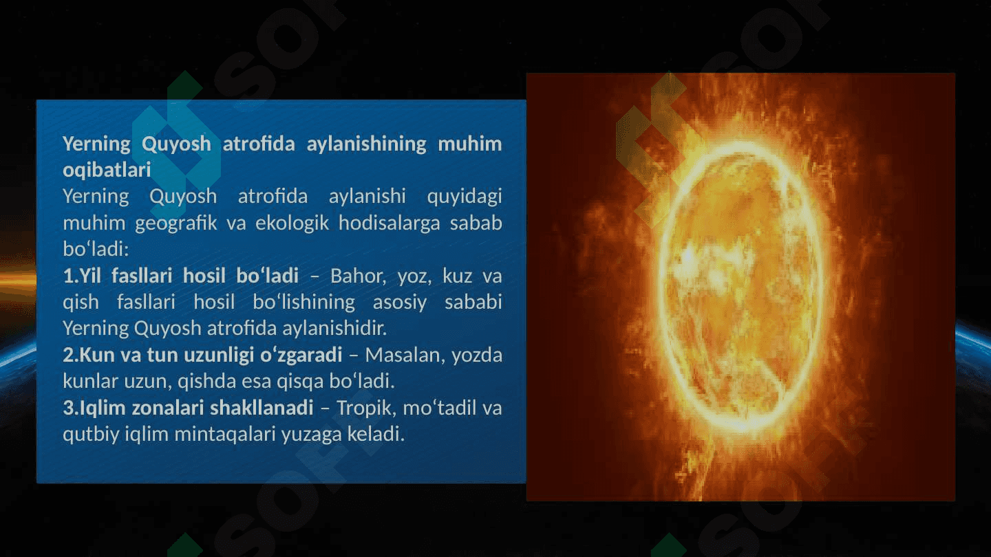 Yerning o‘z o‘qi atrofida aylanishining geografik oqibatlari 8