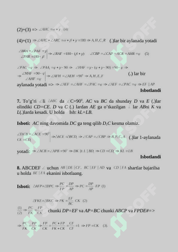 Matematikada olimpiada masalalari, yechimlari bilan 4
