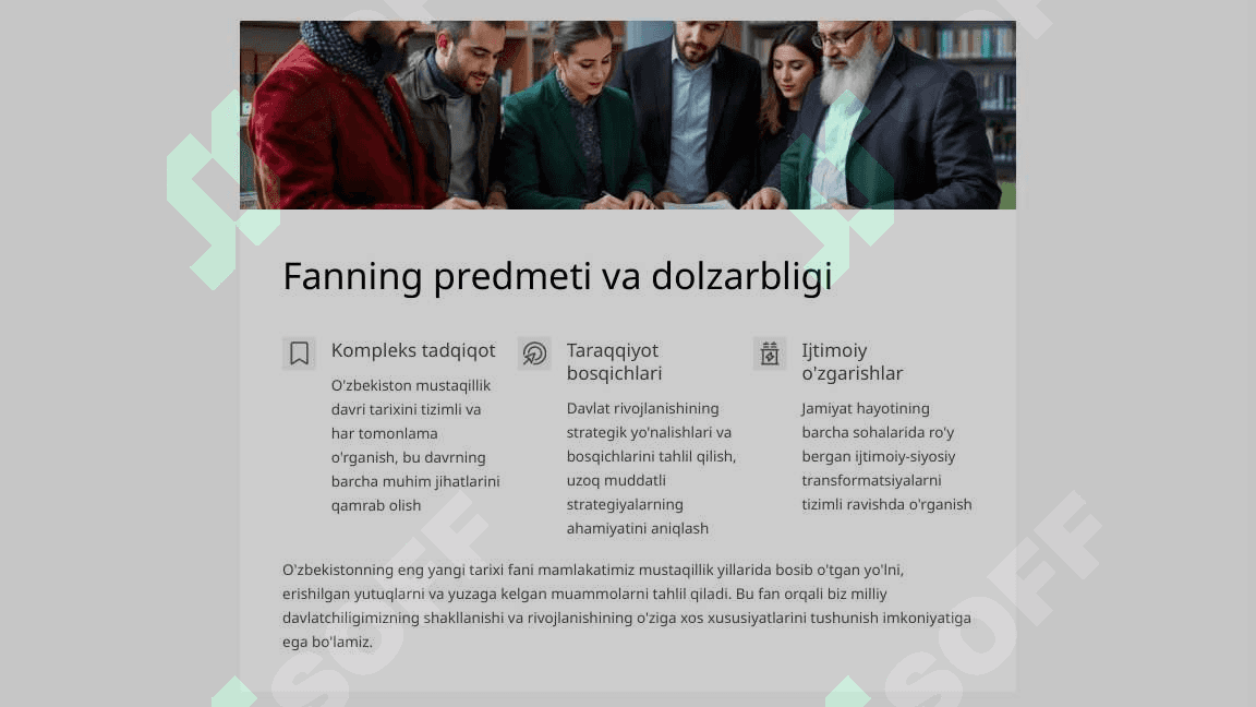 Kirish. “O‘zbekistonning eng yangi tarixi” o‘quv fanining predmeti, maqsadi va vazifalari, nazariy-metodologik tamoyillari. 2