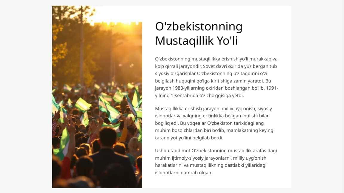 Mustaqillikka erishish arafasida O‘zbekistondagi ijtimoiy-siyosiy jarayonlar.  .