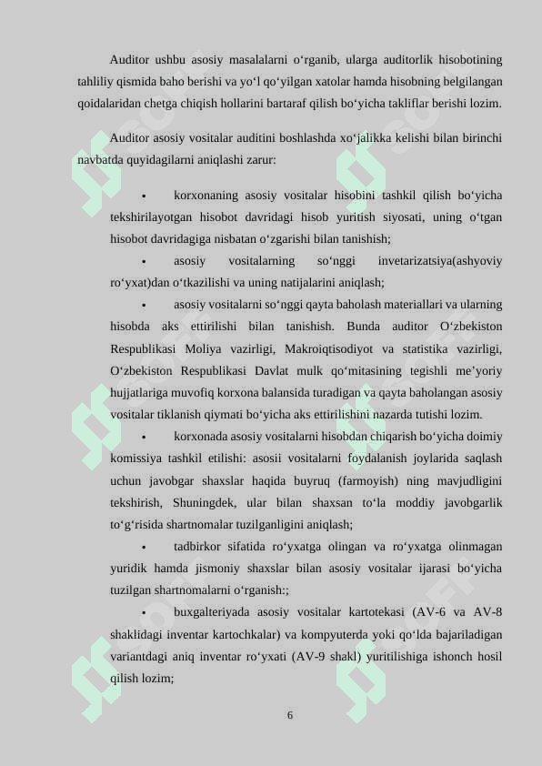Asosiy vositalar auditi 6