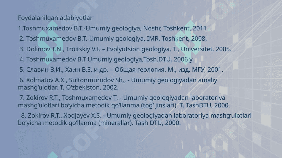 Tog’ jinslarining genetik  turlari 2