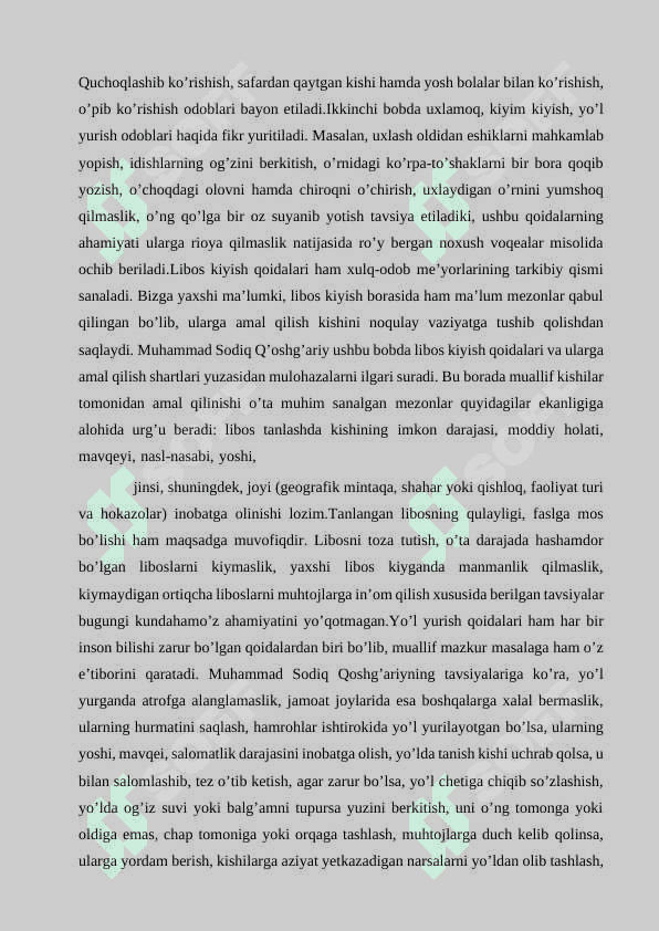 Muhammad Sodiq Qoshg’ariyning “Odob as-solihin” asari-yuksak ma’naviy-axloqiy sifatlarni yorituvchi manba 4