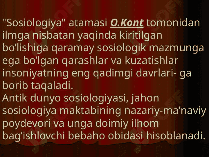 Antik dunyo sotsiologiyasi.Sharq mutaffakkirlarining sotsiologik qarashlari 3