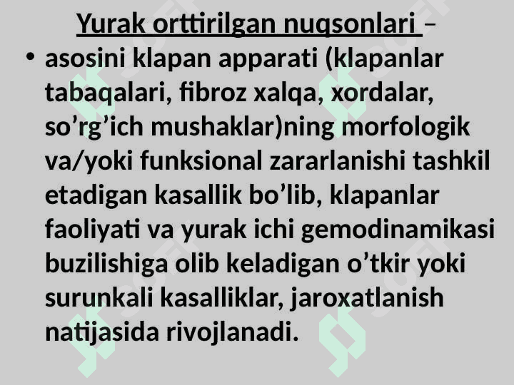 Yurak mitral va aortal nuqsonlari 2