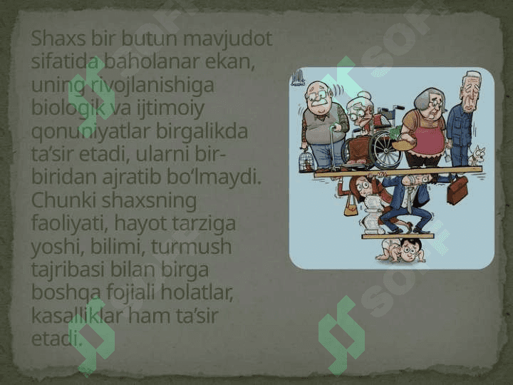 Shaxs rivojlanishi, tarbiyasi va ijtimoiylashuvi 8