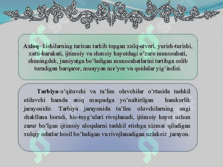 MA`NAVIY- AXLOQIY TARBIYA 2