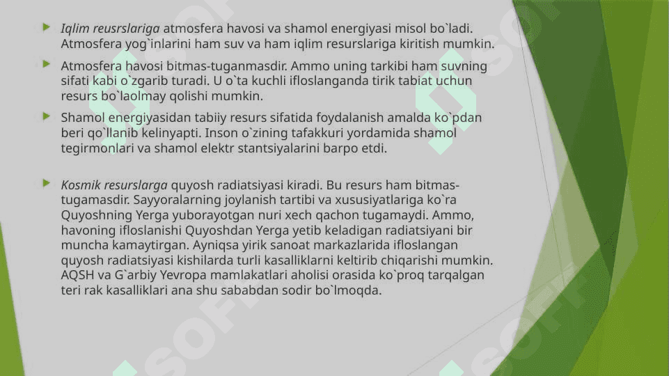 Tabiiy resurslar, klassifikatsiyasi va energetika resurslari 6