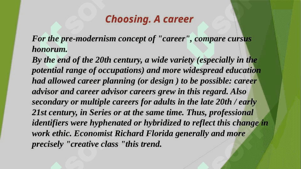 Choosing. A career 2