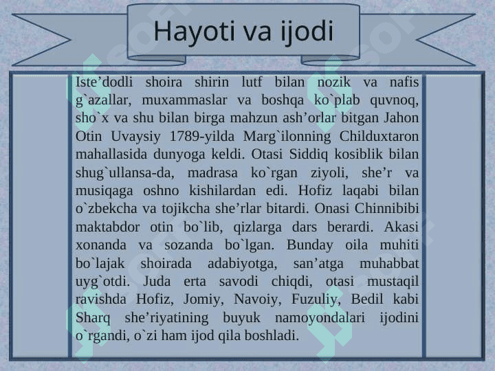 Uvaysiy hayoti va ijodi 3
