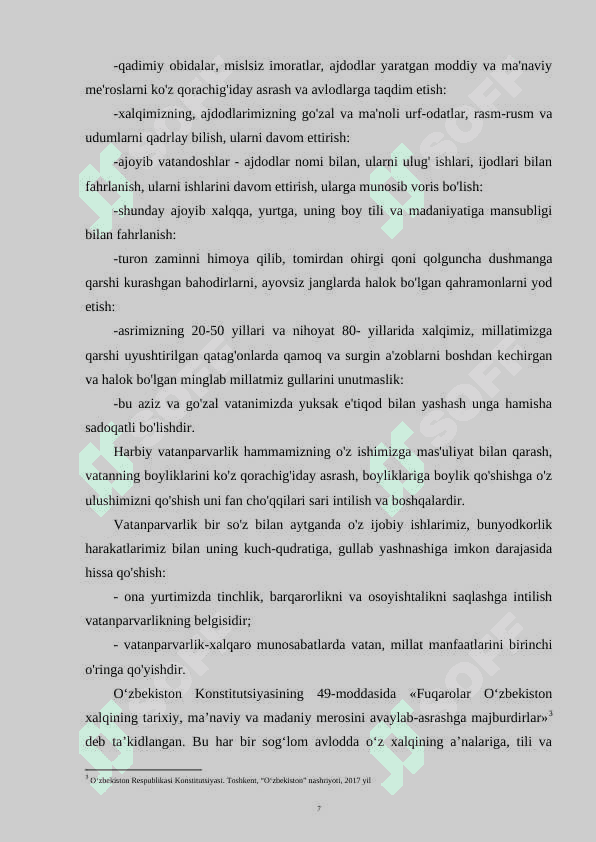 YOSHLARNI HARBIY VATANPARVARLIK TARBIYASINI AMALGA OSHIRISH YO’LLARI 7
