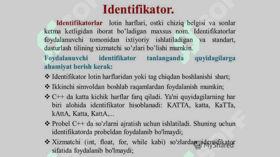 C + + dasturi haqida ma'lumot 4