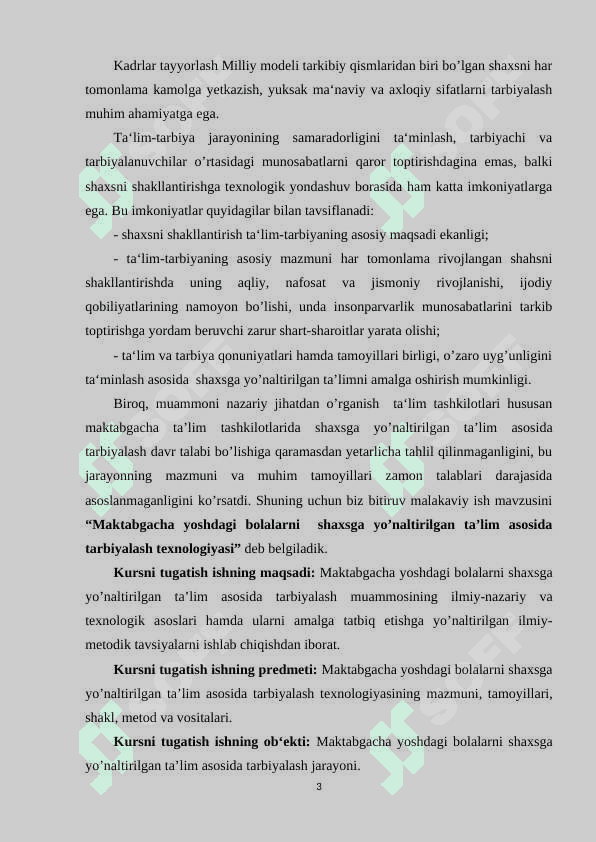 TARBIYA SHAXSNI MAQSADGA MUVOFIQ SHAKLLANTIRISH JARAYONI SIFATIDA 3