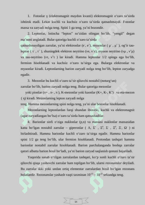 Elementar zarralarning asosiy xususiyatlari 7