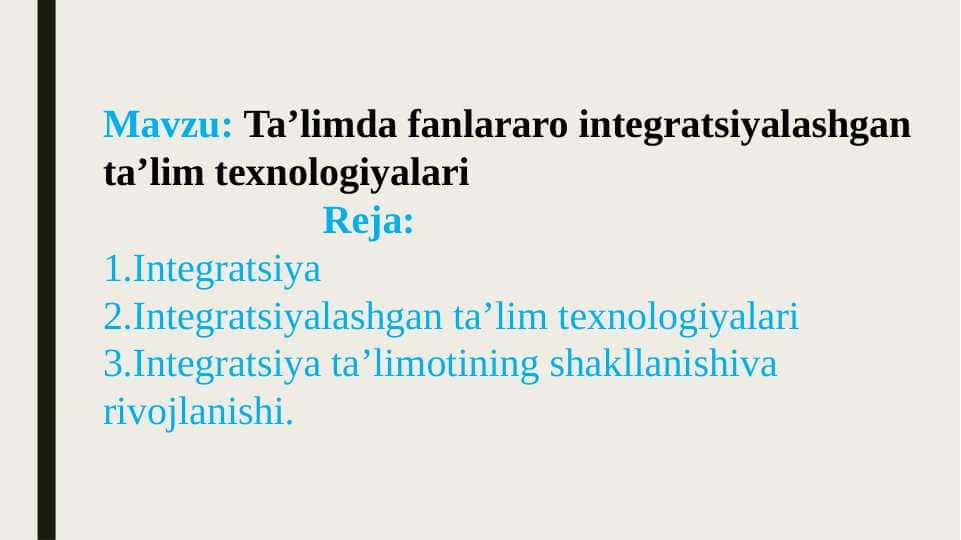 Ta’limda fanlararo integratsiyalashgan ta’lim texnologiyalari 1