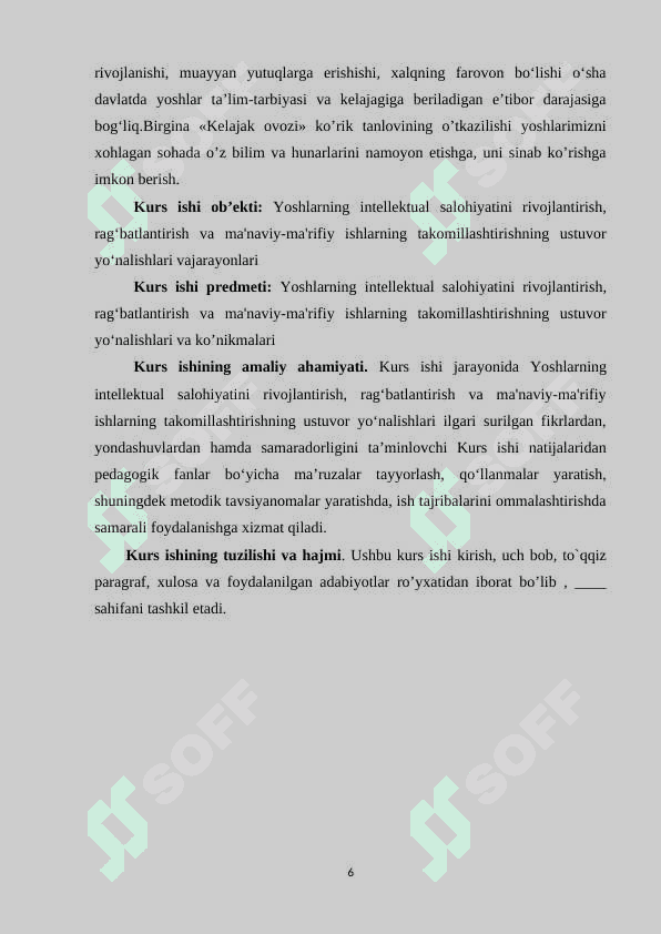YOSHLARNING MA`NAVIY-INTELEKTUAL SIFATLARINI ANIQLASH VA RAG`BATLANTIRISH USULLARI 6