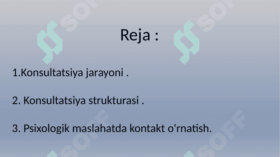 Konsultatsiya bosqichlari. 2
