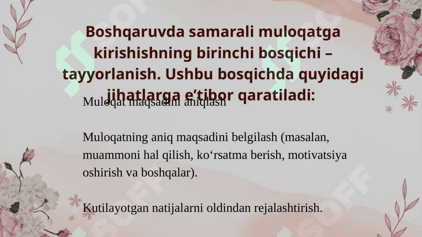 Boshqaruvda muloqatga kirishish bosqichlari 3