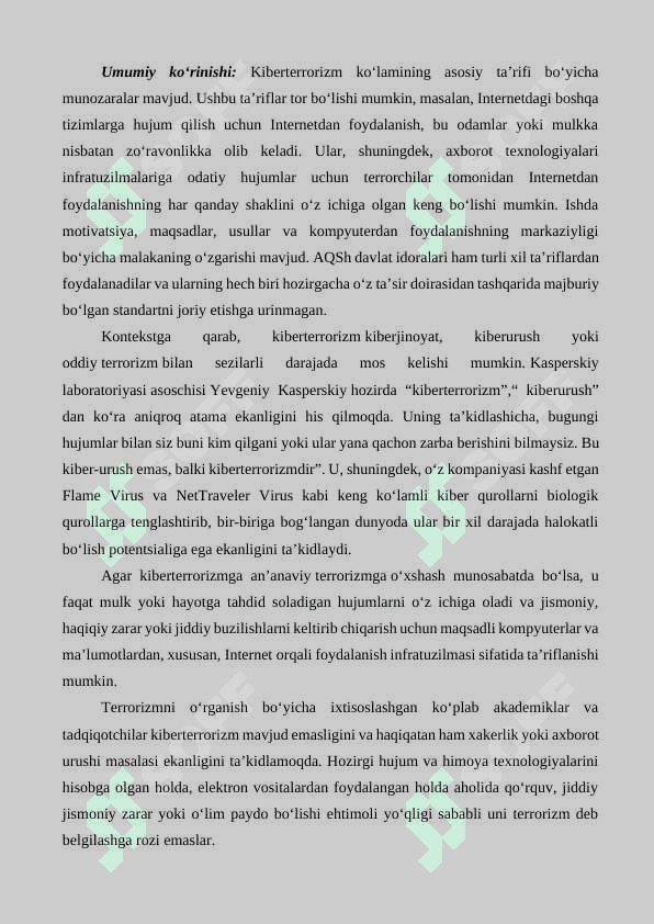 Kiber makon, kiber terrorizm, kiber zoʻravonlik tushunchalarining mohiyati - Кибер макон, кибер терроризм, кибер зўравонлик тушунчаларининг моҳияти 4