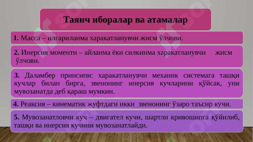 Стерженли механизмни кучга хисоблаш 3