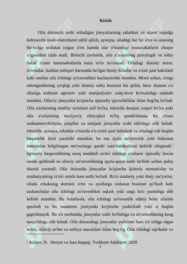 Oila doirasida sodir etiladigan jinoyatlarning sabablari va ularni vujudga keltiruvchi shart-sharoitlar 3