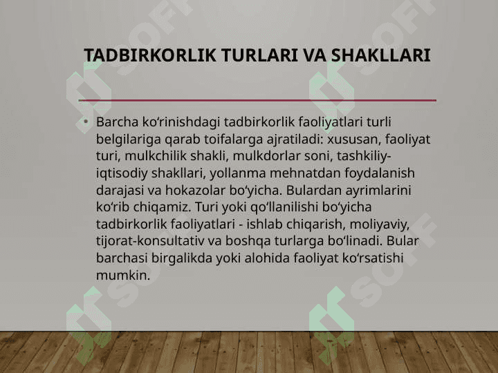 Tadbirkorlik shakllari va tadbirkorlik faoliyati 3