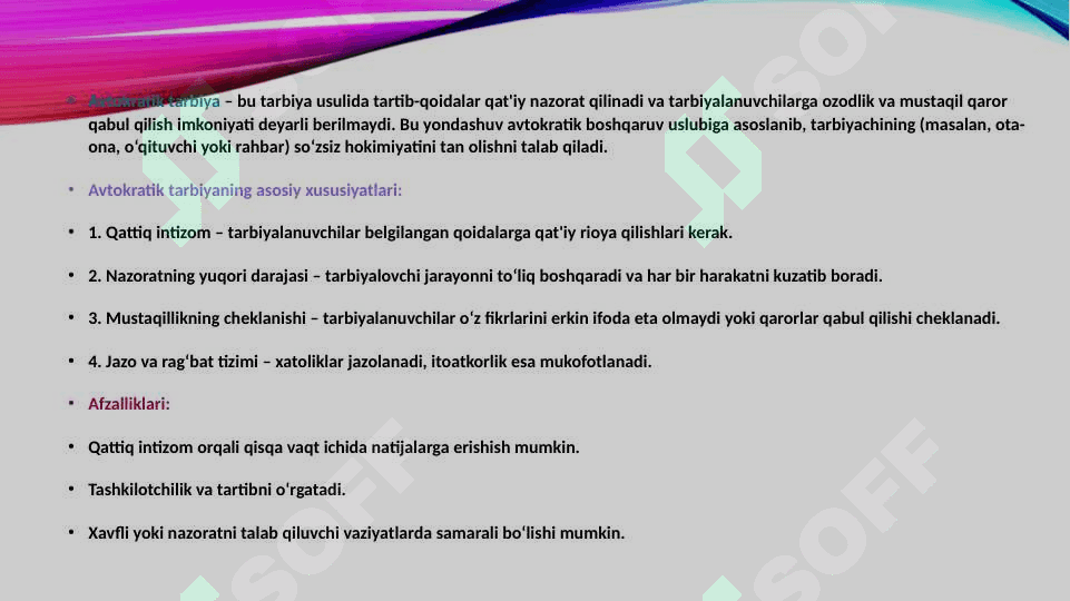 TARBIYA VA UNING TURLARI 6