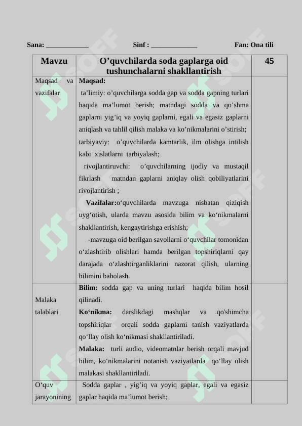 O’quvchilarda soda gaplarga oid tushunchalarni shakllantirish 2
