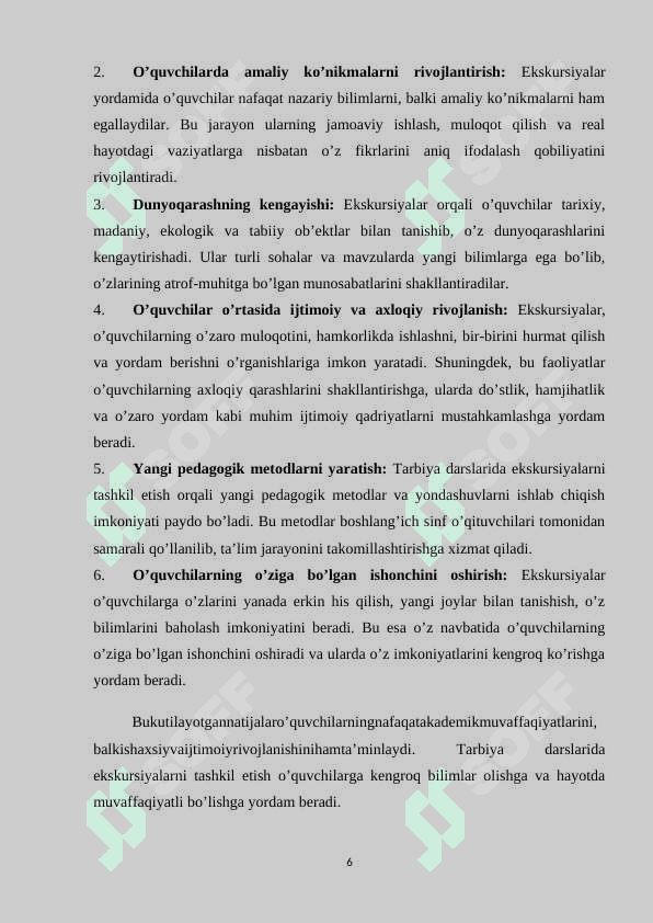 Boshlang’ich sinf  tarbiya darslarida ekskursiyalar tashkil etish 6