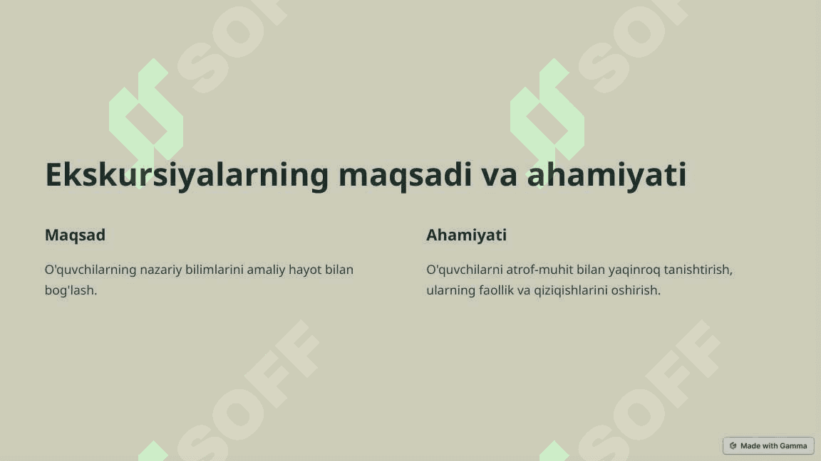 Boshlang'ich sinf tarbiya darslarida ekskursiyalar tashkil etish 3
