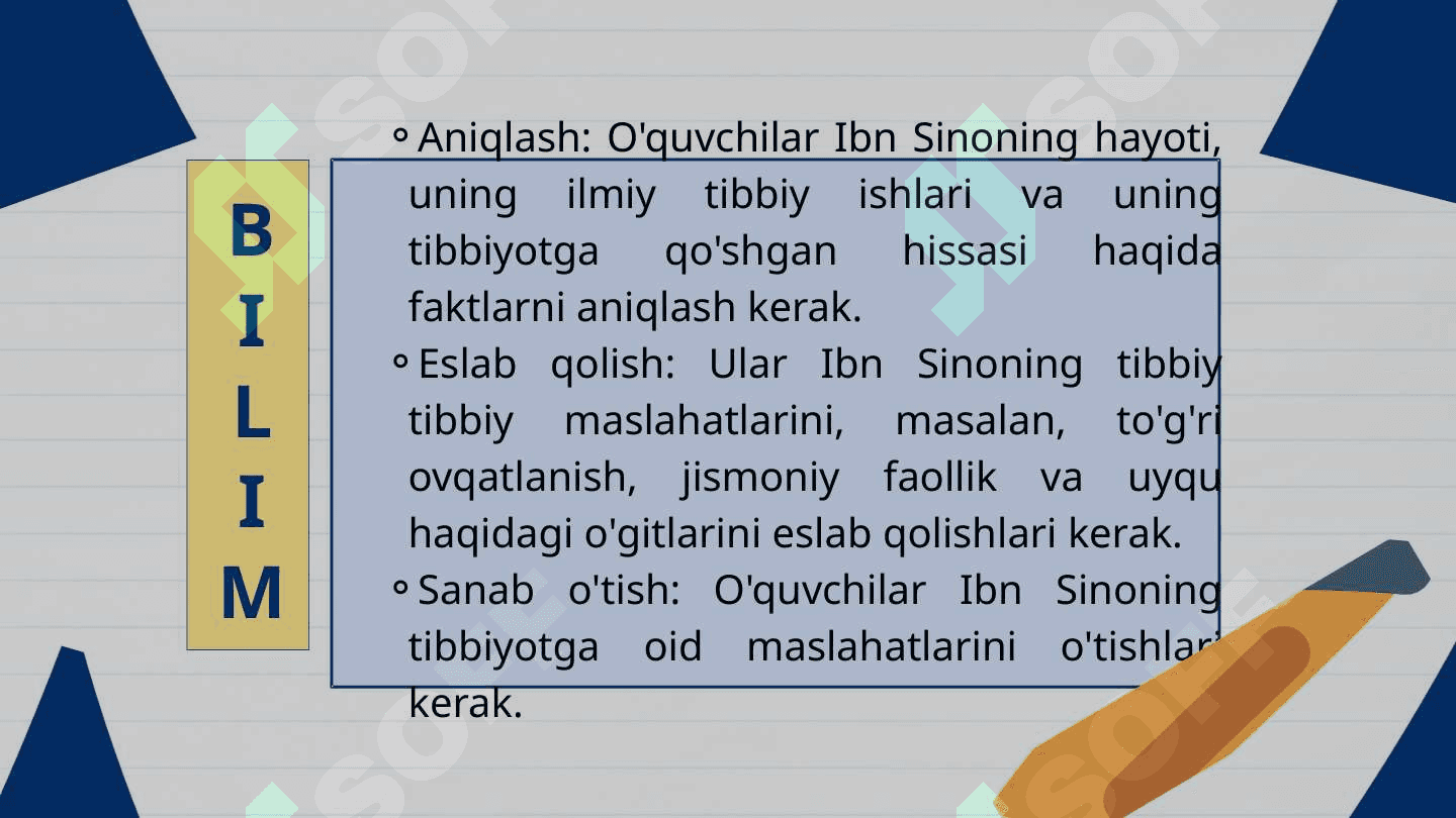 "Ibn Sino Ulashar davo" va "Tovuq va Tulki" blum taksonomiyasi 3