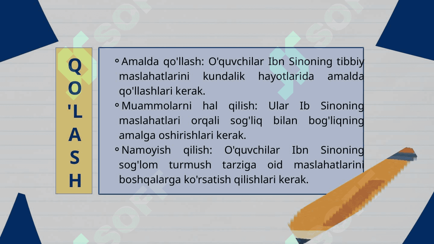 "Ibn Sino Ulashar davo" va "Tovuq va Tulki" blum taksonomiyasi 5