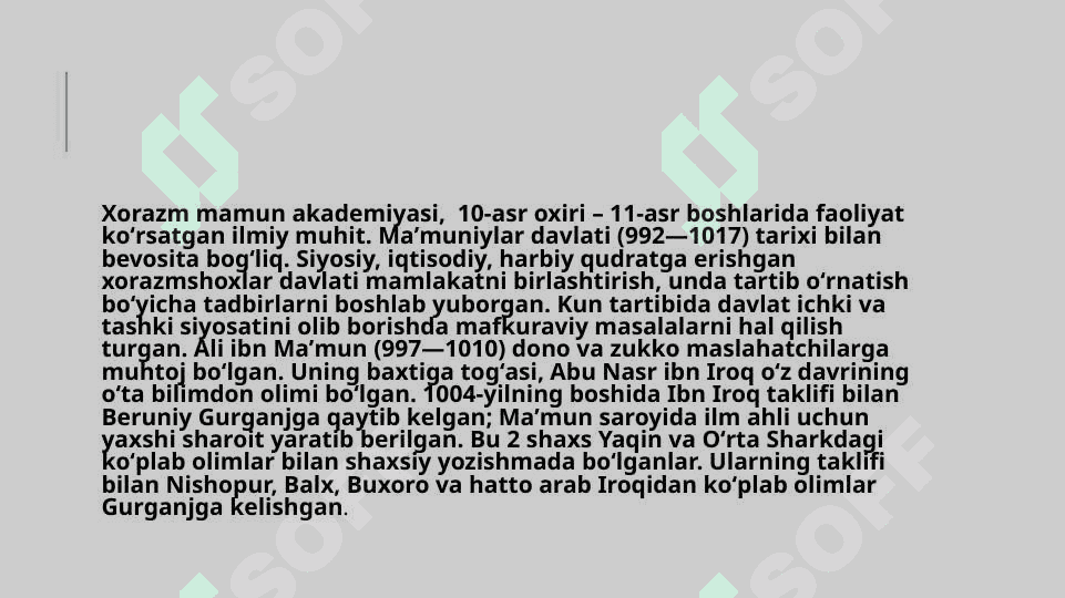 Xorazm Ma’mun akademiyasi 1000 yilligi 2