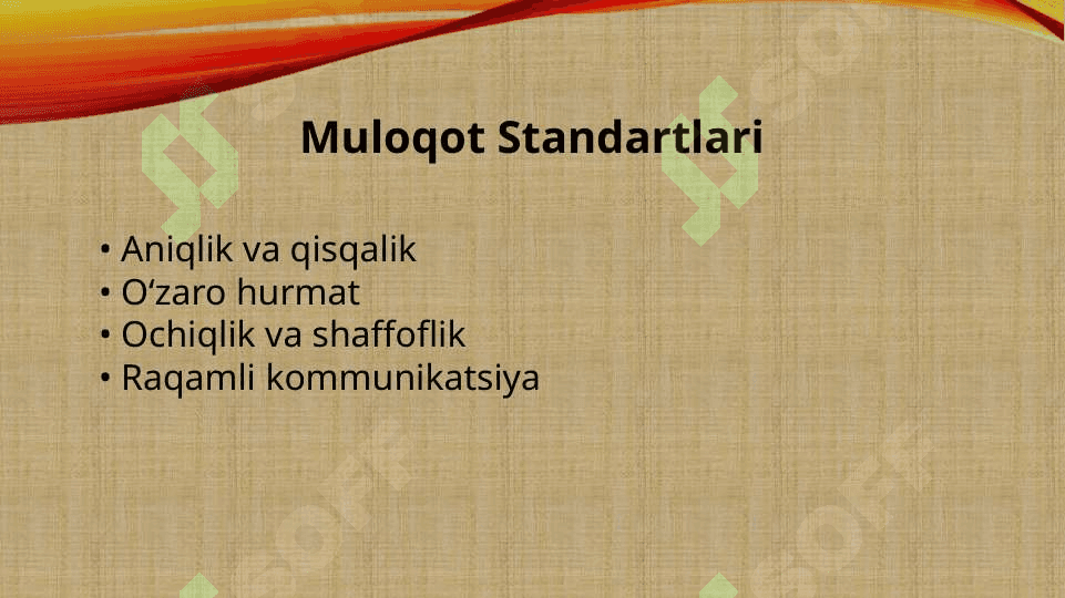 Kasbiy Nutqda Muloqot Qoidalari va  Standartlari 4