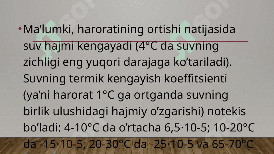 Yer osti suvlarining fizik xususiyatlari va kimyoviy tarkibi 8