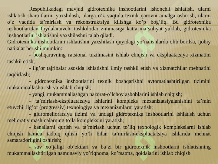 Кanaldagi gidrotexnika inshootlaridan foydalanishi 4