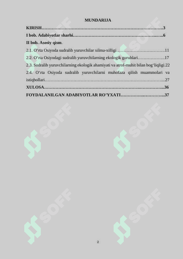 O’rta Osiyoda uchraydigan sudralib yuruvchilar xilm-xilligi va ularning ekologik guruhlari 2