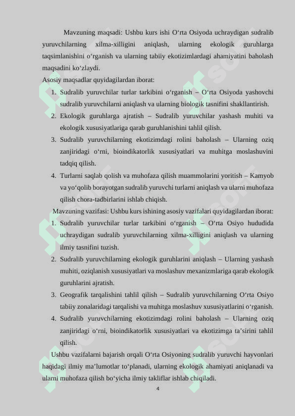 O’rta Osiyoda uchraydigan sudralib yuruvchilar xilm-xilligi va ularning ekologik guruhlari 4