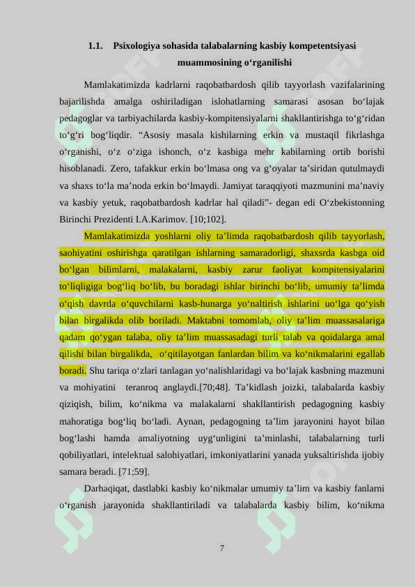 TALABALARDA KASBIY KOMPETENSIYA SHAKLLANISHINING IJTIMOIY-PSIXOLOGIK OMILLARI 7