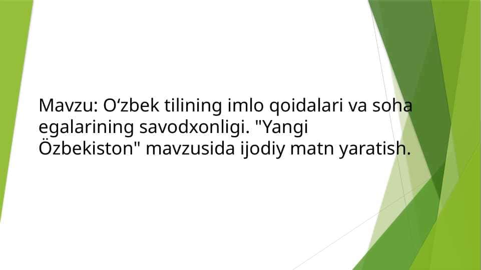 O‘zbek tilining imlo qoidalari va soha egalarining savodxonligi