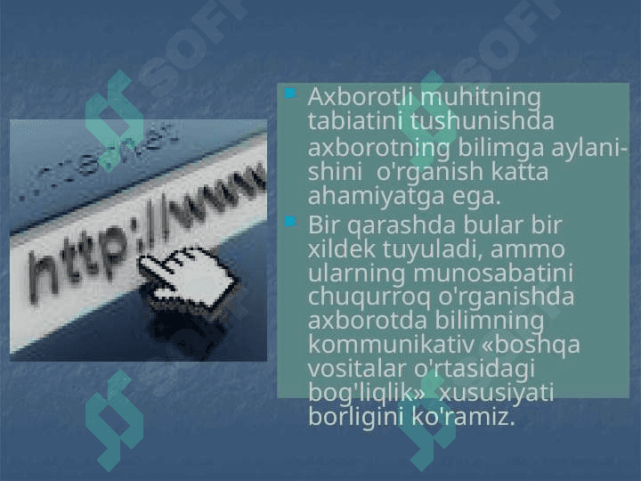 Jamiyatni axborotlashtirish. Zamonaviy axborot texnologiyalari. 4