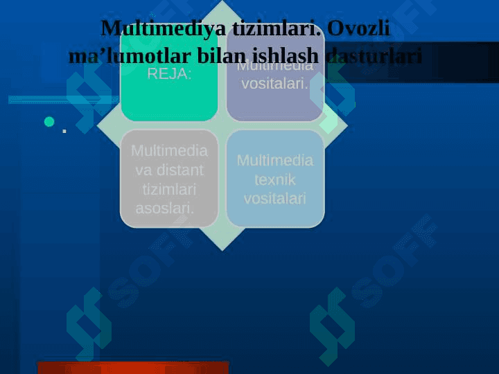 Multimediya tizimlari. Ovozli ma’lumotlar bilan ishlash dasturlari 2