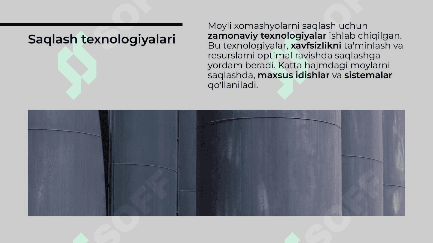 Moyli xomashyolarni saqlash va qayta ishlash 4