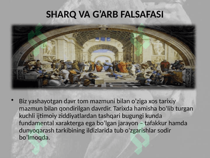 Qadimgi Sharq va G‘arb falsafasi vujudga kelishi va rivojlanishining umumiy qonuniyatlari 3