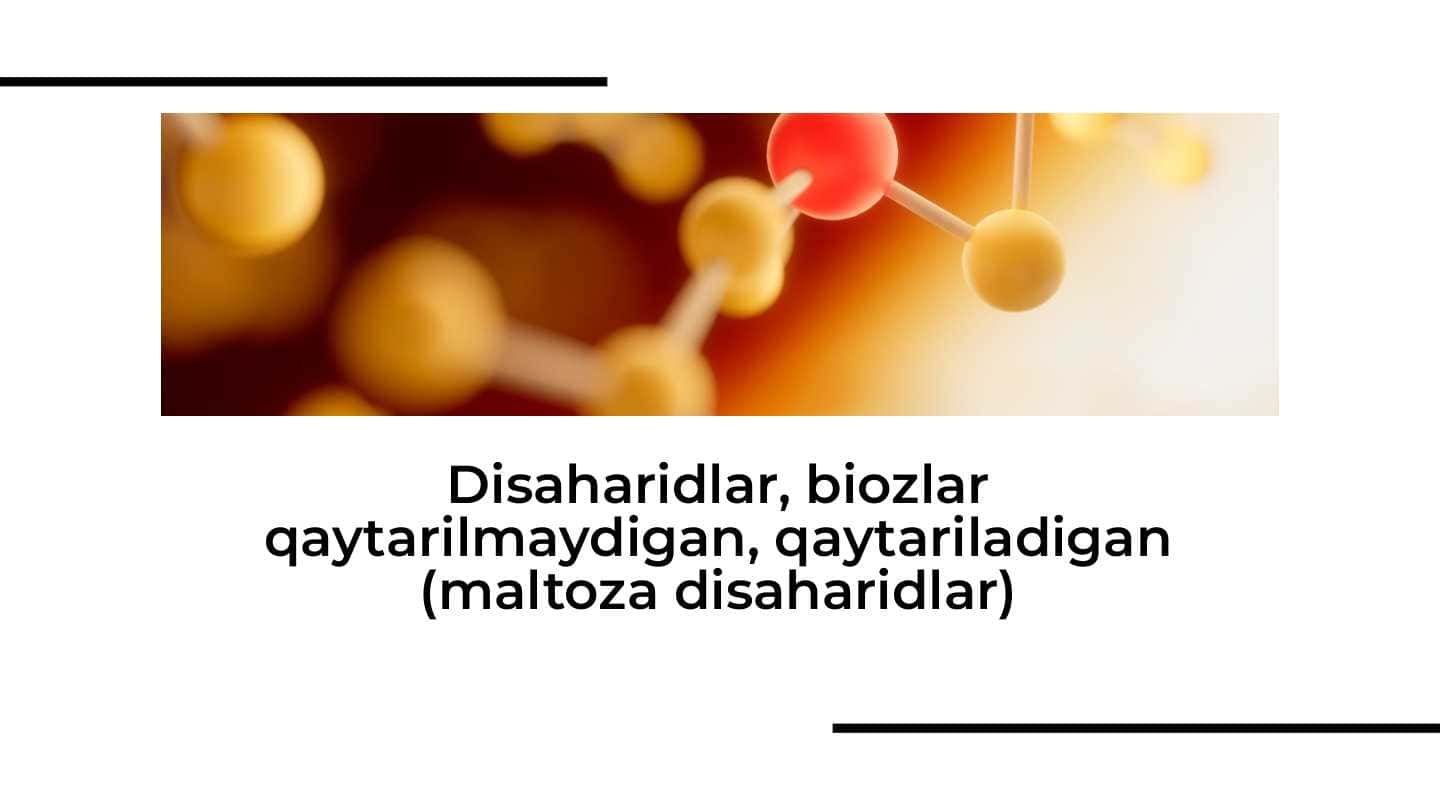 Disaharidlar, biozlar qaytarilmaydigan, qaytariladigan (maltoza disaharidlar) 1