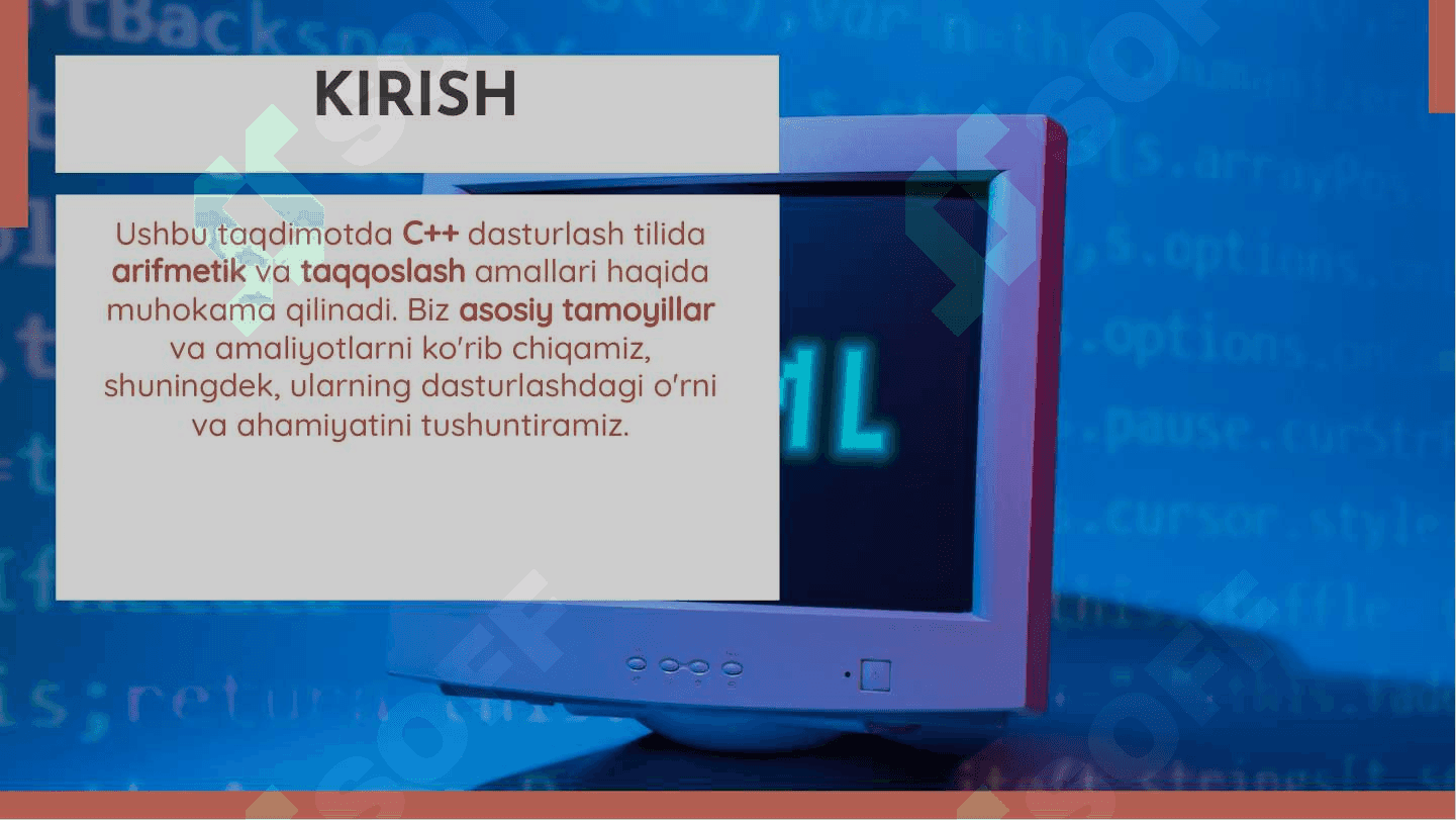 Arifmetik amallar va taqqoslash amallari 2