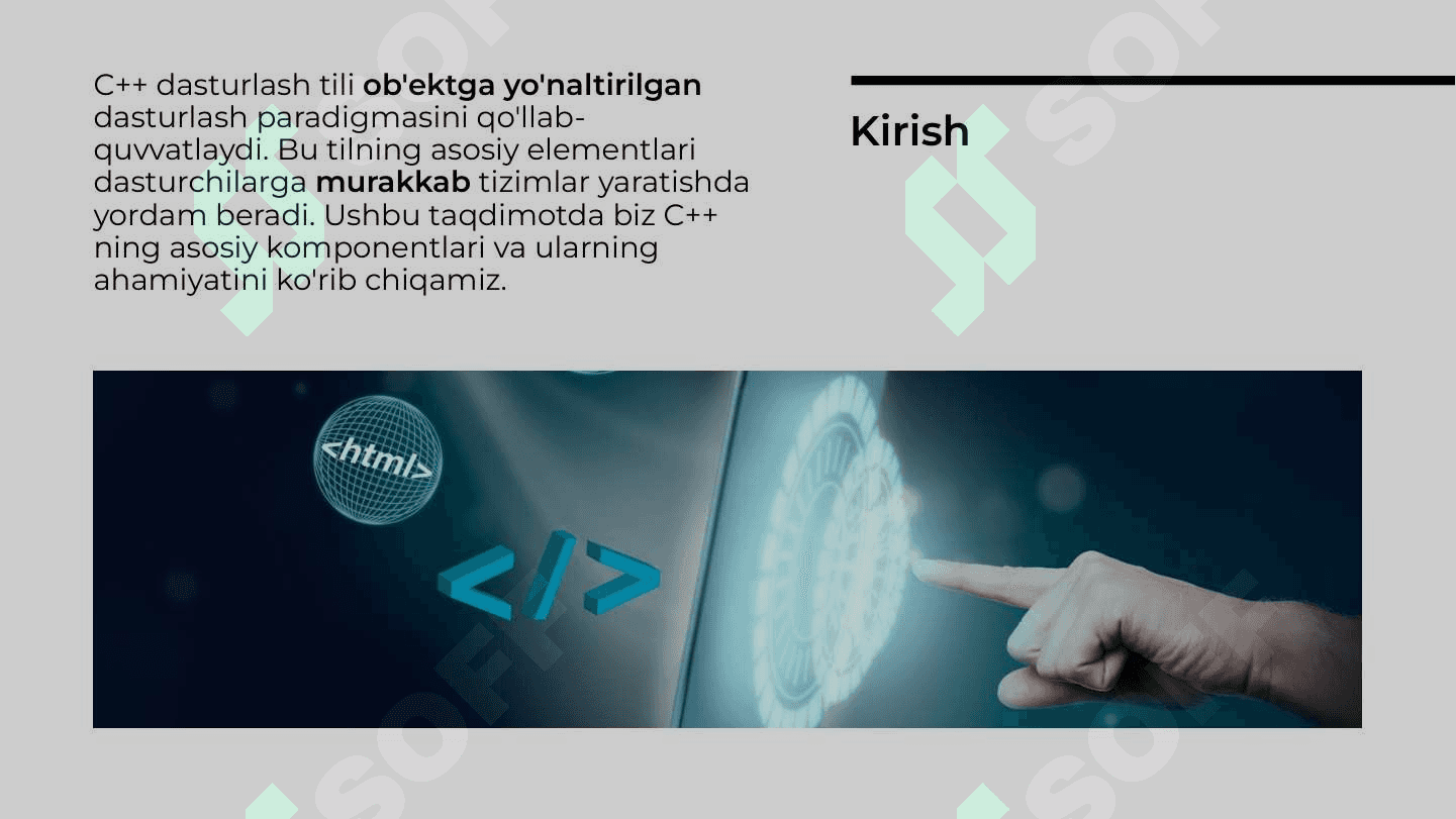 C++ Dasturlash tilining elementlari 2