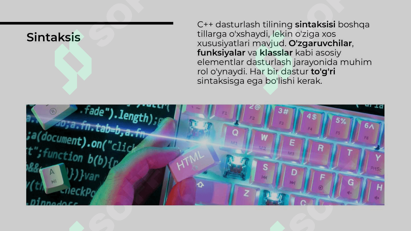 C++ Dasturlash tilining elementlari 4