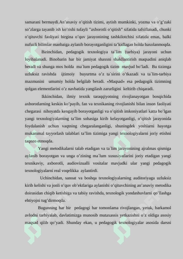 Boshlang’ich ta’limda zamonaviy pedagogik texnologiyalar 8